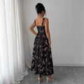 new floral print dress - spring/summer/autumn women's v-neck, slim-fit, a-line maxi dress