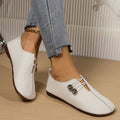 new export soft leather flat casual women's shoes - summer slip-on loafers, simple & stylish, plus size available