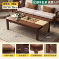 Double-layer coffee table, home living room, rectangular dining table, small apartment tea table, rental house, office reception tea table