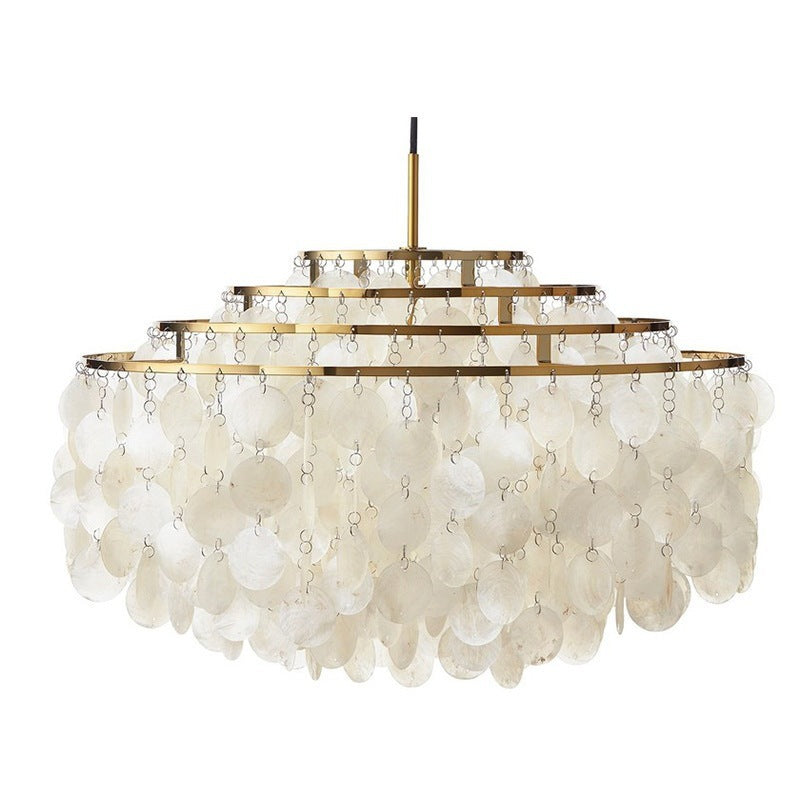 French Romantic Shell Chandelier Cream Wind Living Room Chandelier Italian Designer Bedroom Light Wind Chime Restaurant Lighting