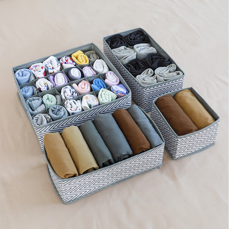 hot-selling printed clothing storage box, drawer-type grid sorting, boxed underwear and underwear storage box set