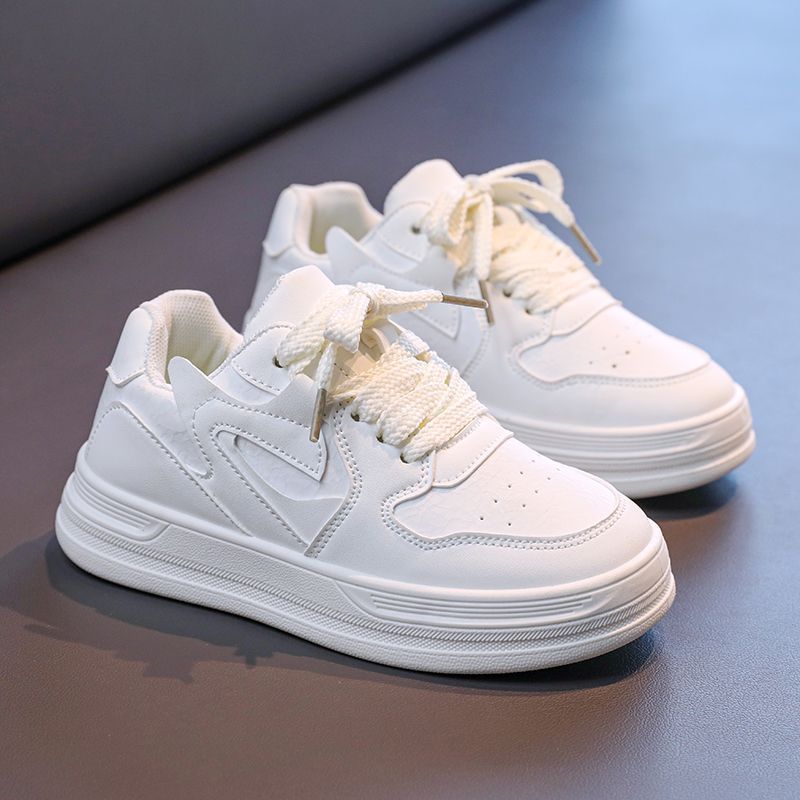 spring/autumn new dopamine round-toe kids' sneakers, white canvas shoes, chunky sole platform sneakers, girls' macaron color scheme