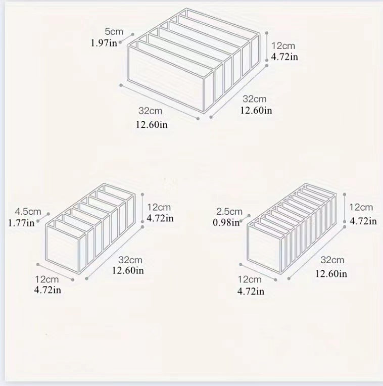 Cross-border underwear storage box, grid drawer type socks, three-in-one multi-functional mesh fabric drawer type finishing box