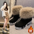 export snow boots: new winter collection - comfortable, sporty, casual cotton boots with platform wedge heel, thick sole, and fleece lining for women