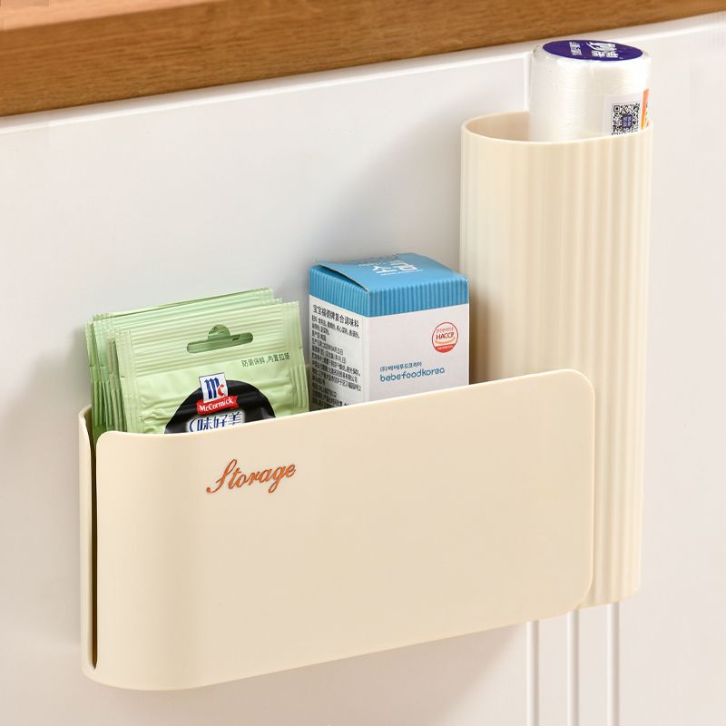 Light luxury garbage bag storage box Wall-mounted artifact Kitchen non-punching garbage bag extraction box Plastic wrap storage box