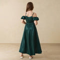 Girls' french-style formal dress, off-the-shoulder, elegant, high-end satin dress, new  one-shoulder slim-fit, cross-border export