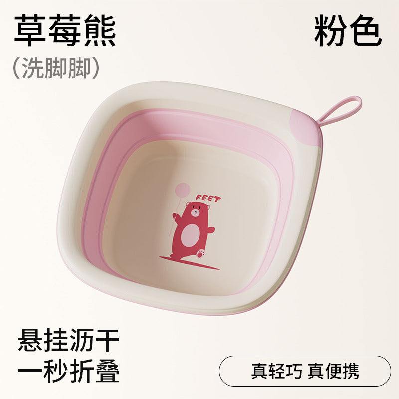 Collapsible kids' wash basin - portable newborn face wash basin - thickened plastic baby basin - household infant wash basin