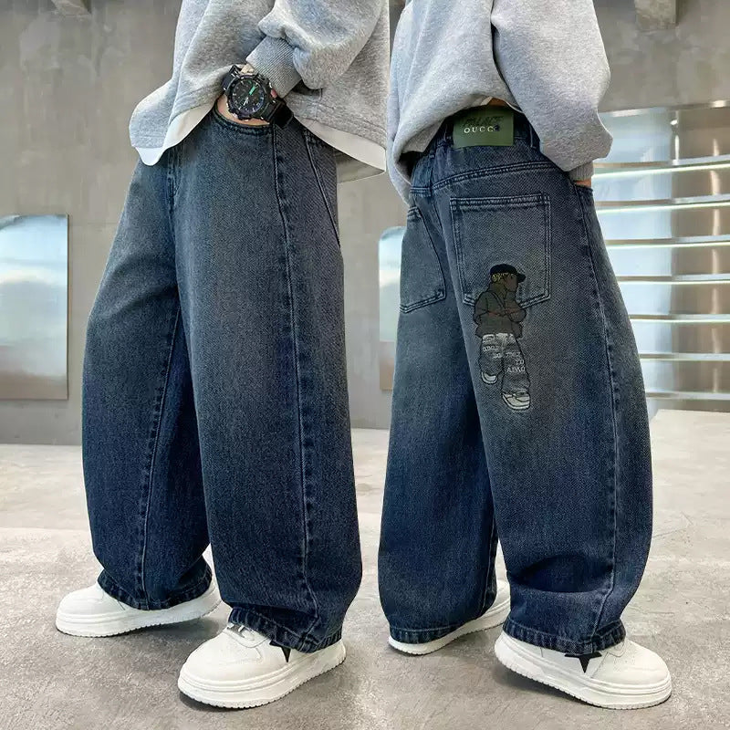 Boys' jeans - spring/autumn collection  - new styles for mid-to-large children - autumn wear - kids' pants - boys' trousers - straight leg