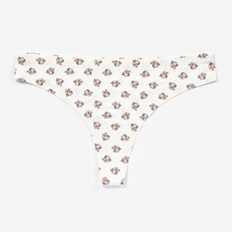 new arrival low-waist ice silk printing underwear women's nylon breathable quick-drying seamless women's briefs thin section