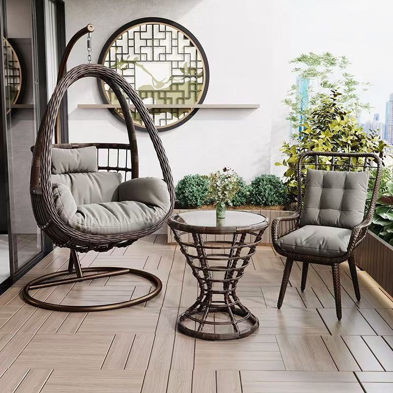 Lazy hammock hanging basket rattan chair for home cradle chair indoor balcony hanging chair courtyard bird's nest hanging plant double swing