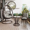 Single imitation wood grain twist space chair + coffee table + chair combination [free cushion]