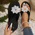 summernew arrival herringbone flower thick sole round toe slip-on lightweight plaideasiest for match beach sandals and slippers dropshipping