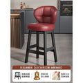 Red oil wax leather [seat height 65cm] thickened 7cm high elastic sponge