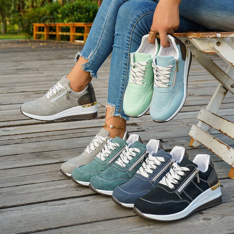 autumn new arrival: plus-size wedge heel casual sneakers, sizes 37-44. wholesale available. dropshipping to  and