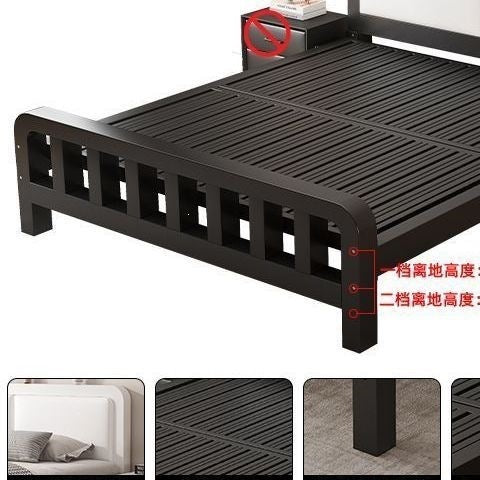 Iron frame bed double bed for home1.5 iron bed reinforced thickened1.8 economical kids single bed iron bed bedroom