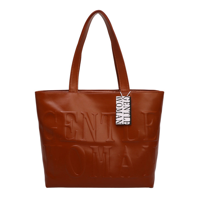 Thailand gentle woman handbag women's bag large capacity letter embossed tote bag cross-border new single shoulder bag