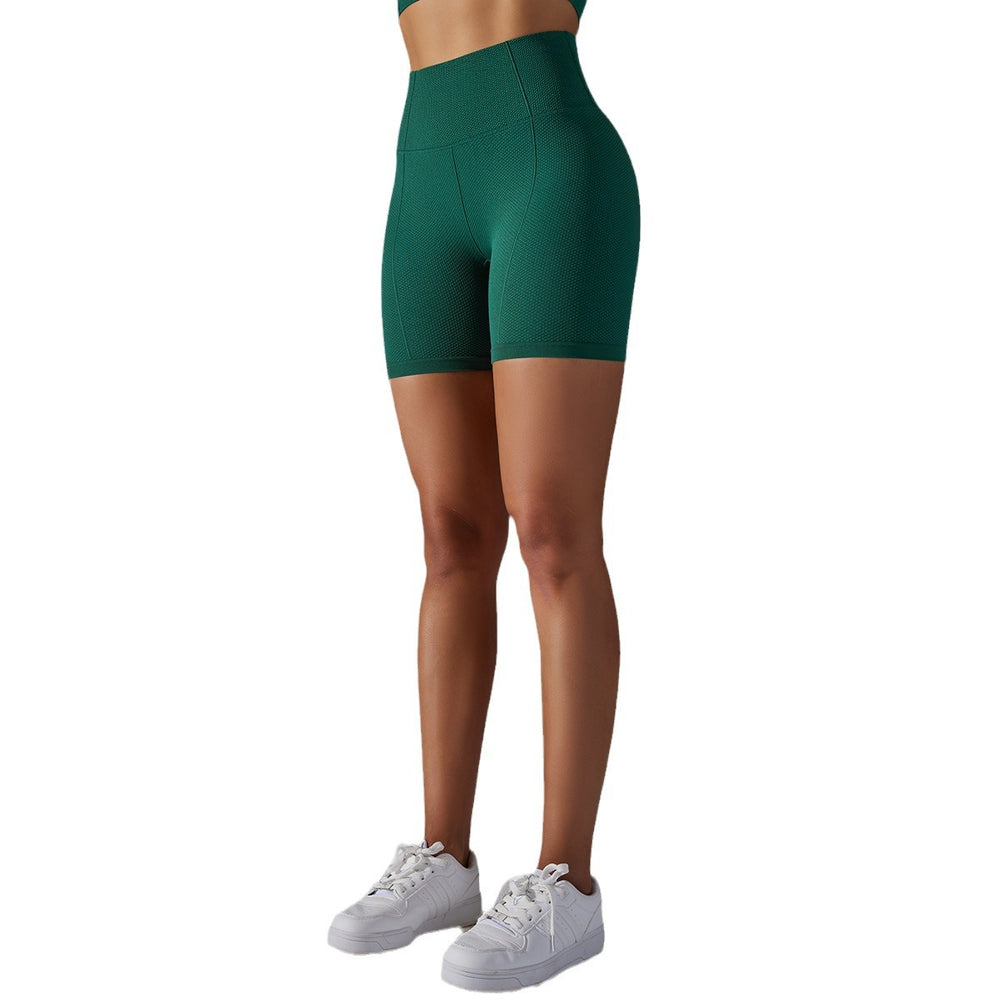 European and american cross-border new seamless five-piece jacquard knit yoga set - high-waisted, butt-lifting leggings, workout outfit