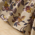 Women's floral print cutout v-neck ruffle hem long sleeve mini dress