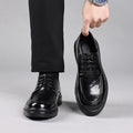 Genuine leather cowhide new autumn business formal leather shoes men's round toe thick sole casual shoes groom wedding soft sole leather shoes