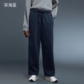 Fleece-lined casual pants - new autumn/winter collection - women's loose fit straight leg sports trousers - warm drawstring joggers - d25134