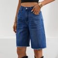 Fashion cross-border foreign trade  independent station denim ripped half-length pants  fashion raw edge tassel jeans