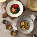Retro style ceramic kiln straw hat plate restaurant hotel for home threaded pasta plate japanese style fruit salad dessert plate
