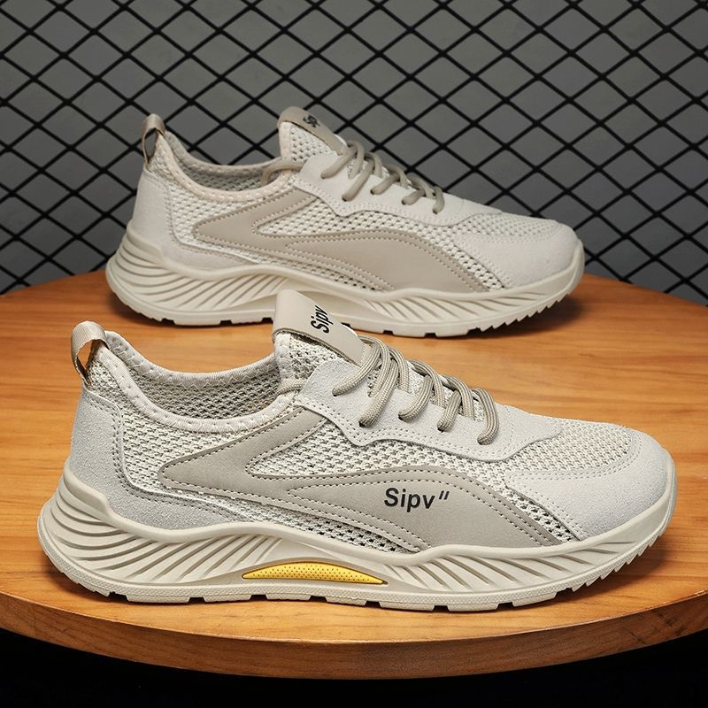 Men's winter breathable mesh lightweight hollow-out running casual sports shoes for work, business, and labor protection - trendy footwear