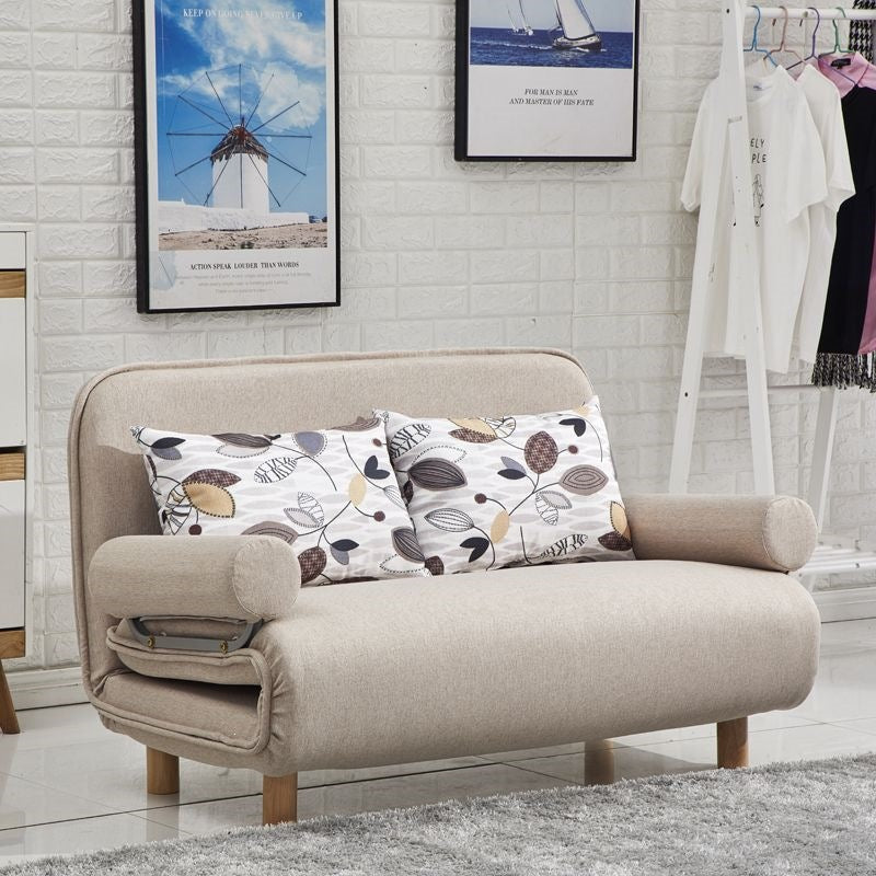 Foldable and detachable washable small apartment living room minimalist modern double/single multifunctional cat paw leather sofa bed - free shipping