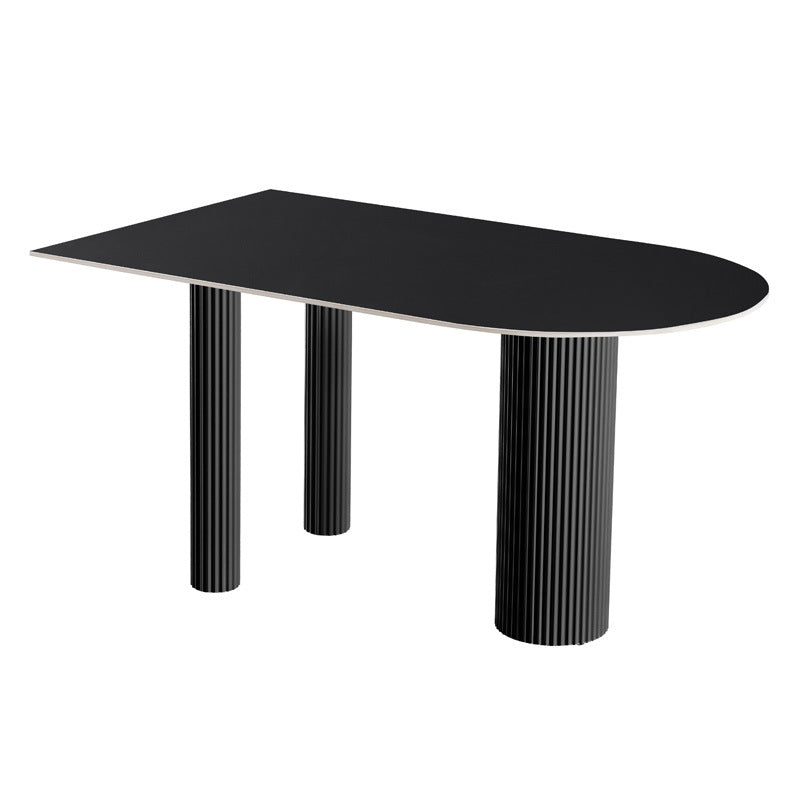 Source factory manufacturer wholesale rock slab dining table island small apartment all-in-one simple for home cream style dining table