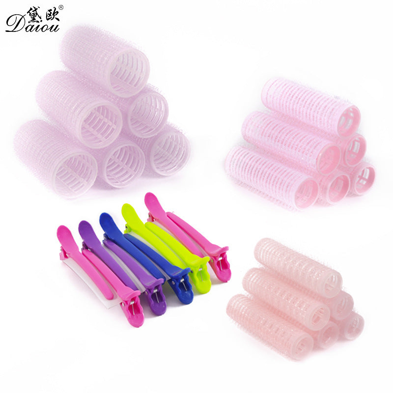 Cross-border 28 nylon curling iron sets, plastic hair roots, fluffy air bangs, curling hair artifacts, hair tools
