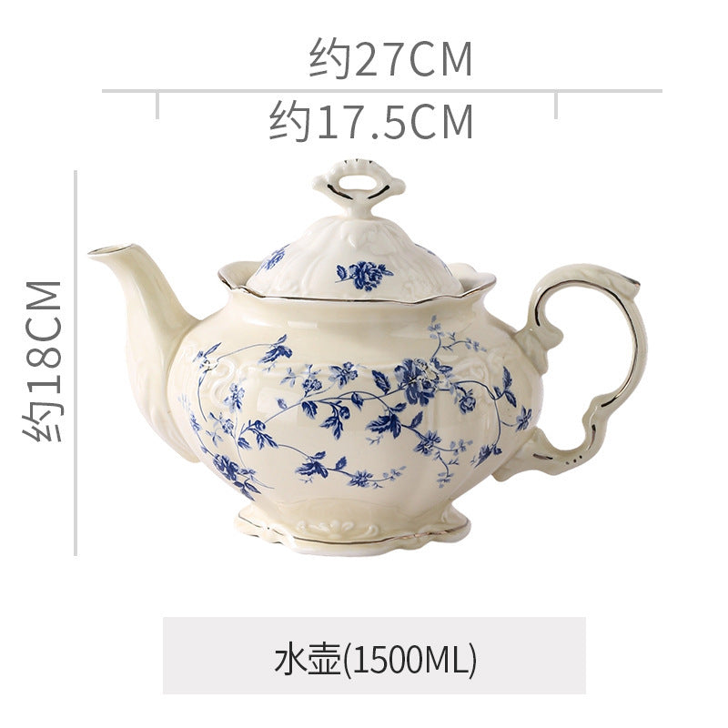 European-style stylish palace style ceramic coffee cup and saucer floral afternoon tea cup teapot milk pot sugar pot stylish combination
