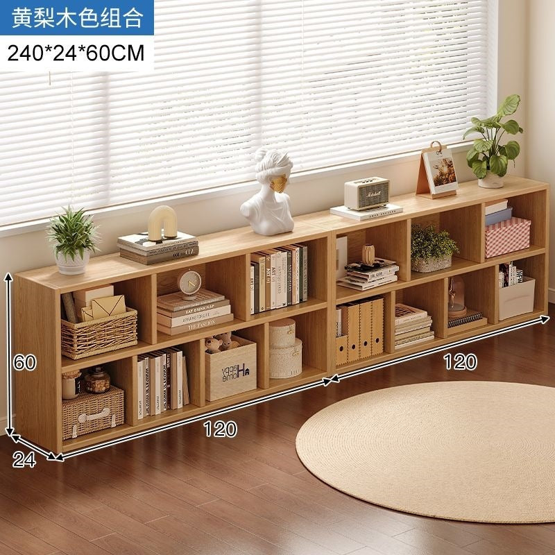 Bookshelf storage rack simple floor-standing wall-mounted storage cabinet rental house multi-layer living room for home bedroom small bookcase