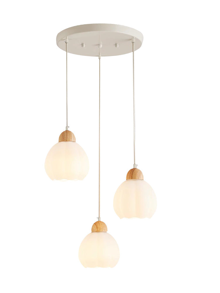 French Cream Wind Pumpkin Chandelier Designer Bar Lighting Simple Modern Creative Dining Table Art Restaurant Lights