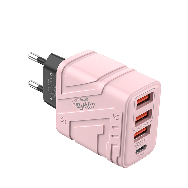 exclusive 3usb+pd mobile phone charger, multi-u port european and american standard british standard four-port fast charging head, new plug