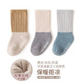 Babylon autumn and winter baby thickened kids socks non-slip dot glue baby floor socks coral velvet newborn knee socks