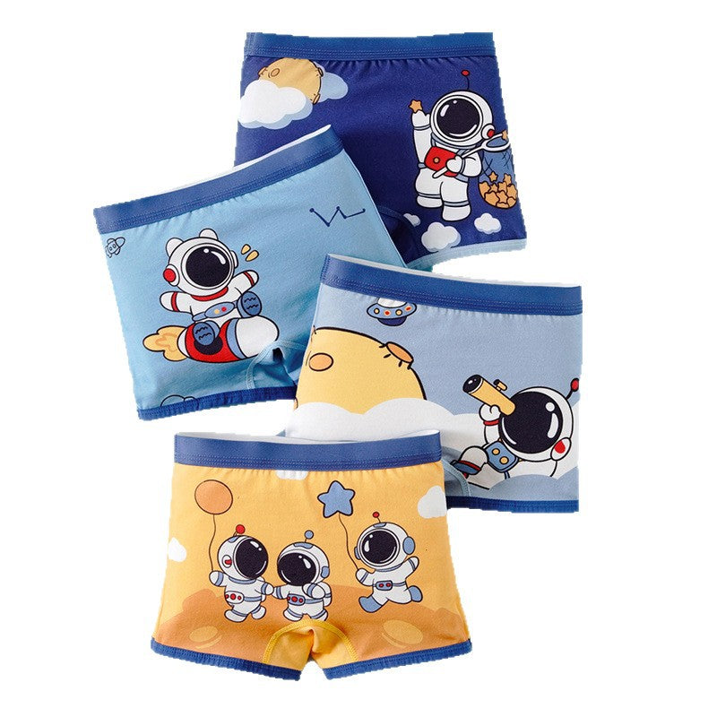 Boys' underwear Children's Class A cotton boxer shorts Breathable and bacteriostatic medium and older boys' boxers do not clip pp