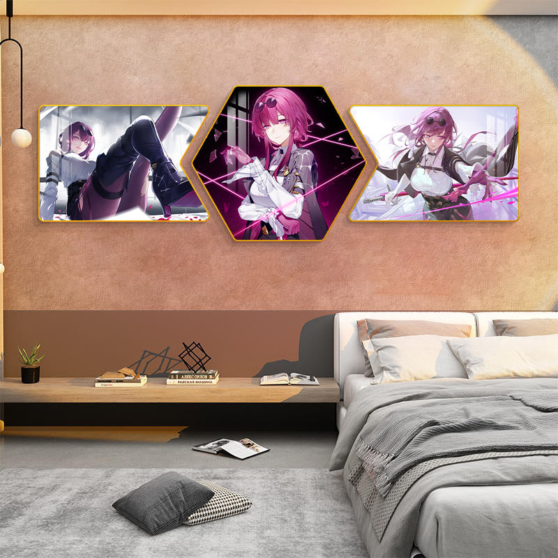 Collapse iron star dome railway decorative painting e-sports hotel room background wall arrangement mural bedroom bedside game hanging painting