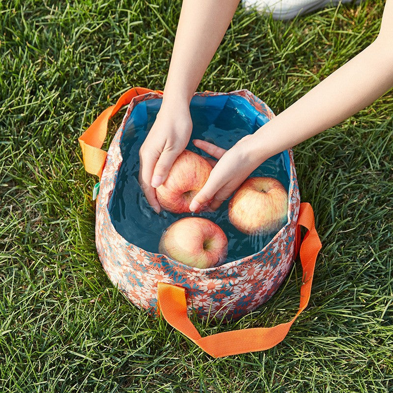 Foldable basin - portable travel round durable travel essential - outdoor water tank - portable bucket - collapsible wash basin