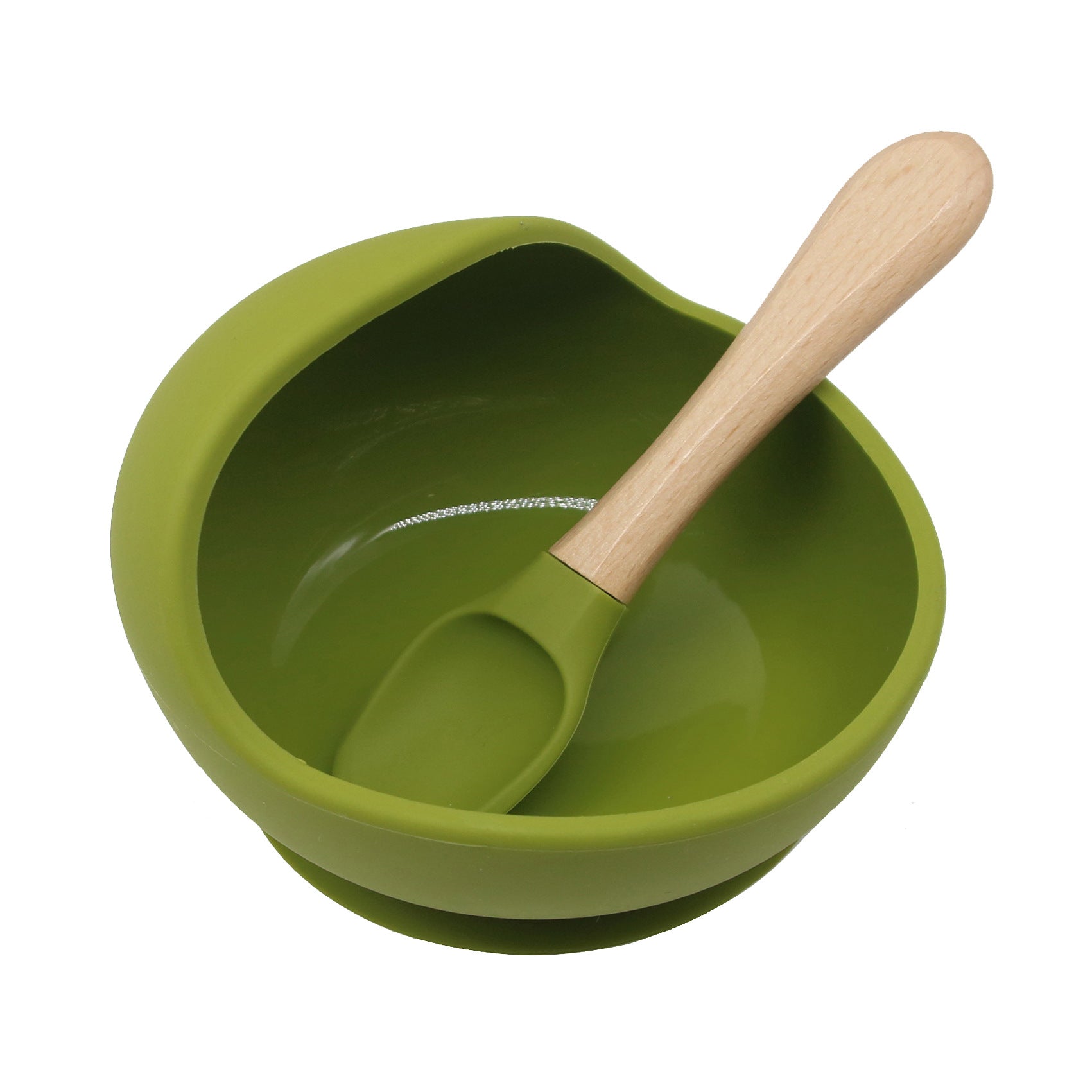 Cross-border new products baby silicone bowl baby eating fork spoon feeding tableware complementary food bowl simple silicone bowl set