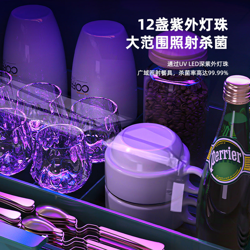 Kitchen for home disinfection dish rack bowls and chopsticks drain storage countertop covered tableware bowls and plates small cupboard