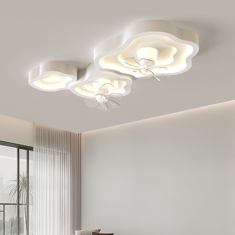 Living room fan light ceiling light dining room bedroom full spectrum silent shaking head fan lighting combination whole house package