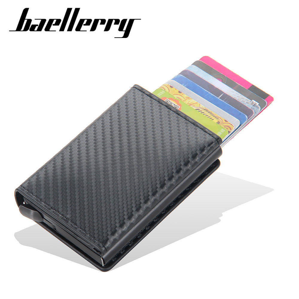 Baellerry new European and American anti-theft metal aluminum box carbon fiber RFID card bag credit card box bank card cover