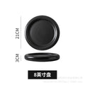 European-style matte large pasta plate, creative hotel restaurant dessert plate, steak plate, thick-rimmed black and white ceramic plate