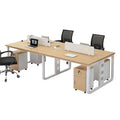 Office desk and chair set - minimalist modern office double/quad workstation - computer desk for employees