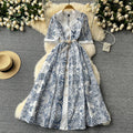 Cool wind classydressnew arrivalfrenchretroelegancelaceembroider waist long dress dress