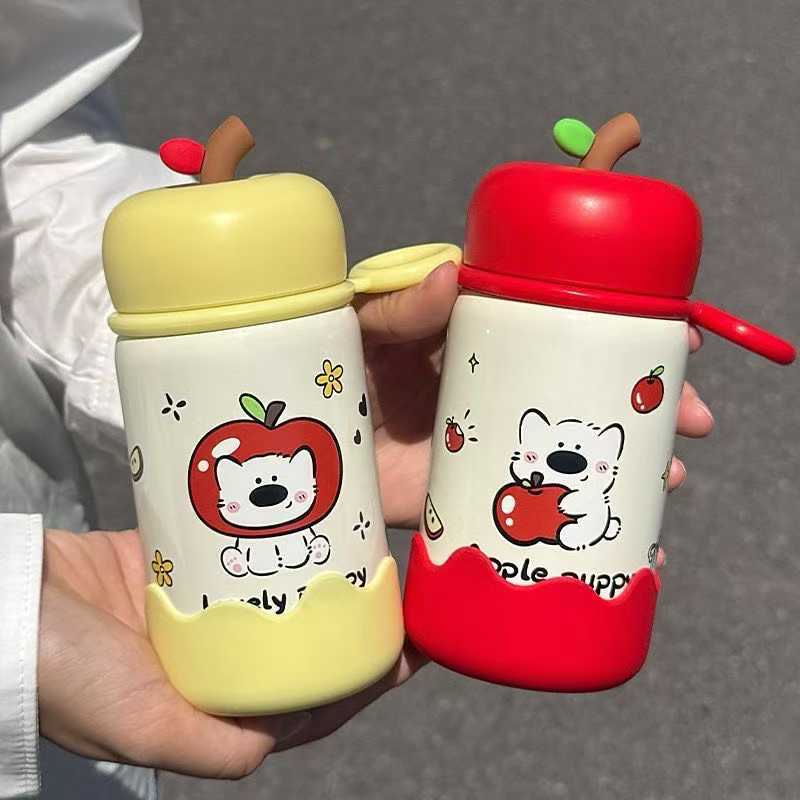 New cute cartoon apple insulated cup - kids' 316 stainless steel, high-value design, small capacity insulated cup for girls - customizable