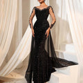 cross-border fashion: elegant and chic long lace evening gown for women's proms and parties (us/europe)