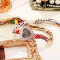 New arrivalaccessible luxury ethnic style heart-shaped quartz watch pull-out braided strap women's bracelet watch women's watch wholesale