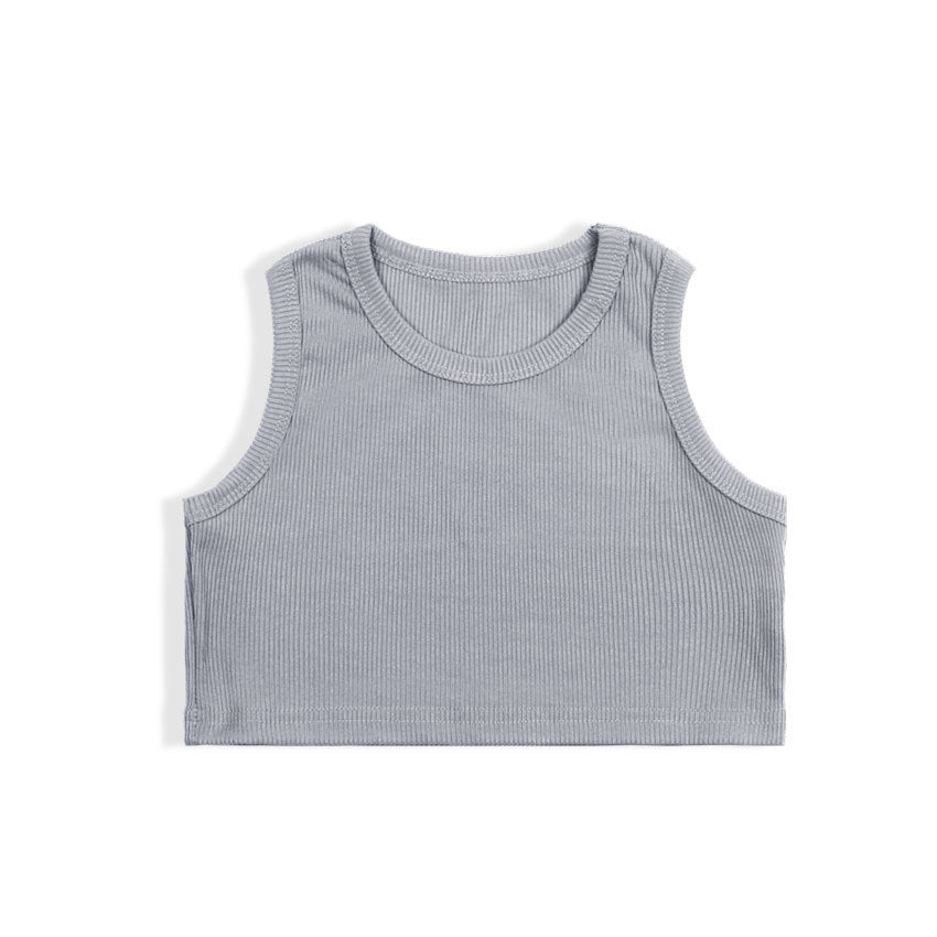 Children's summer tank top - stylish and cute girls' camisole, pink inner layer top, trendy and versatile for infants and toddlers