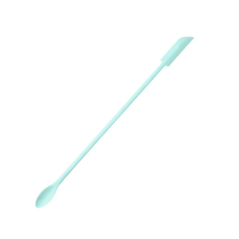 Double-ended mini silicone spatula spoon - dual-tip scraper for bread, jam, baking, and cosmetic bottle cleaning